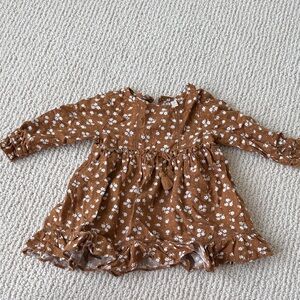 Rylee + Cru Brown Floral Kids Dress